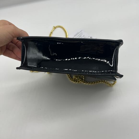 Jimmy Choo Parfum Gold Chain Black Patent Crossbody Bag - Picture 10 of 16